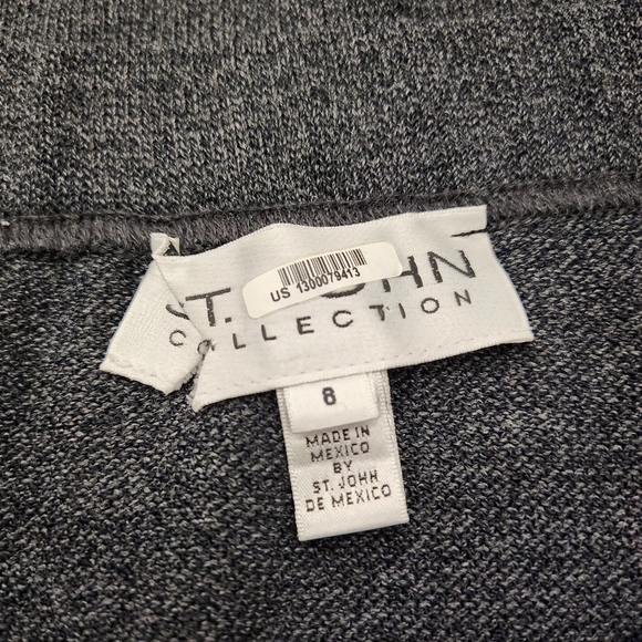 ST. JOHN Gray Wool Panel Skirt 8 - Picture 7 of 9